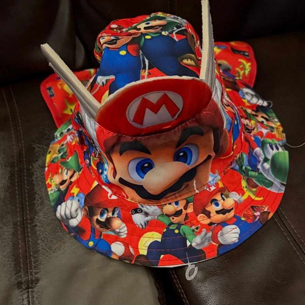Super Mario Themed Bucket Hat youth kids Nintendo were collectible